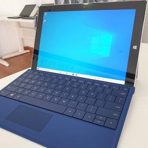 Refurbished Microsoft Surface 3 with blue keyboard front view