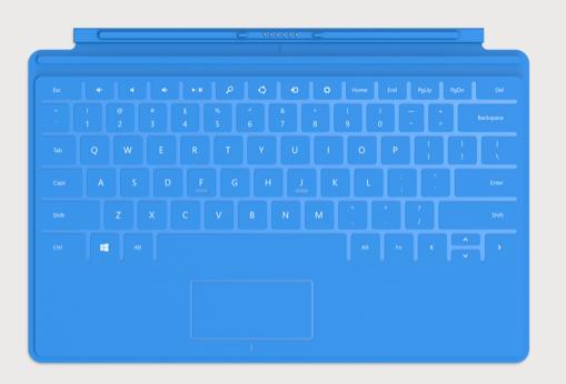 Microsoft Surface RT blue keyboard