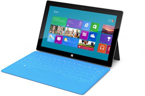 Microsoft Surface RT blue keyboard stock image